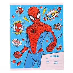 Цена за 20 шт. Тетрадь 12 листов, линейка, 4 вида МИКС, Человек-паук - Marvel фото 3