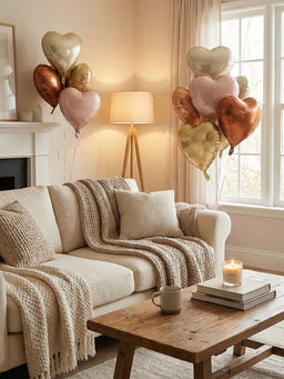 Цена за 2 шт.Воздушные шары фольгированные 17 Сердце, розовый сатин, набор 5 шт. - Страна карнавалия фото 10