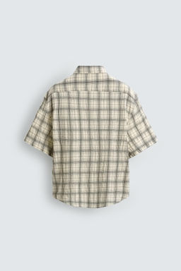 CAMISA RELAXED FIT JACQUARD CUADROS / Amarillo pastel - Zara фото 9
