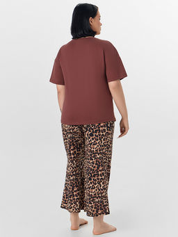 Комплект домашний женский коричневый с леопардовым принтом - Mark formelle фото 2