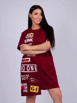 Платье "Фрида" бордо, футер с лайкрой