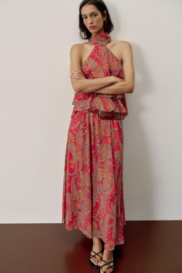 FALDA ESTAMPADA CINTUR?N / Multicolor