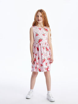 Bisiklet Yaka Bask?l? K?z ?ocuk Elbise - Waikiki фото 2