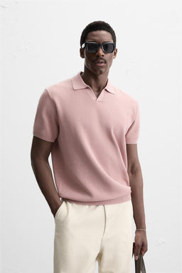 TEXTURED KNIT POLO SHIRT - Zara фото 3