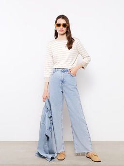 Kay?k Yaka ?izgili Kad?n Ti??rt