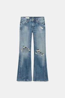 TRF HIGH-WAIST STRAIGHT JEANS WITH SHINY DETAILS - Zara фото 13