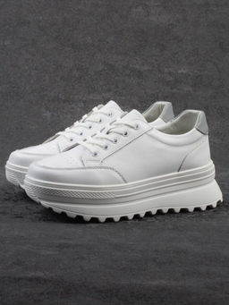 03-YC282-1 WHITE Кроссовки женские (натуральная кожа)