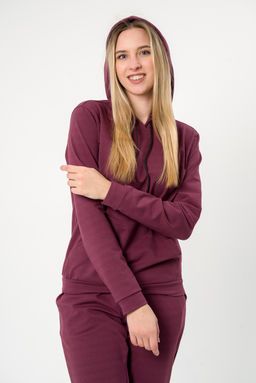 Костюм женский из худи и брюк из футера Кроссфит-2 брусника