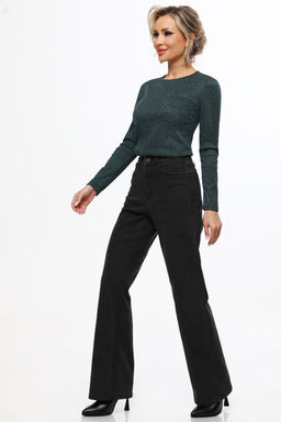 Лонгслив с люрексом темно-зеленый - Dstrend фото 2