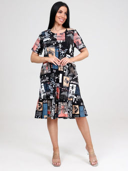 810 ЖЕНСКОЕ ПЛАТЬЕ (Черный/синий) - А-дина фото 2