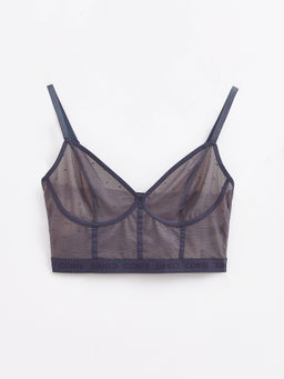 CONTE MESH&DOTS LBE 2299 Бюстье в мелкую сетку с рисунком точки deep grey - Conte elegant фото 4