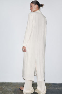 ZW COLLECTION LINEN FROCK COAT - Zara фото 6