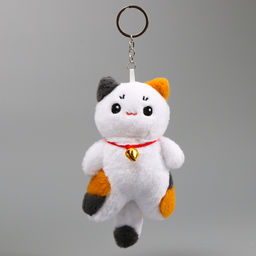 Брелок детский «Котик», мягкая игрушка, 14 см, цвет белый