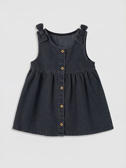 Fiyonk Detayl? K?z Bebek Jean Elbise