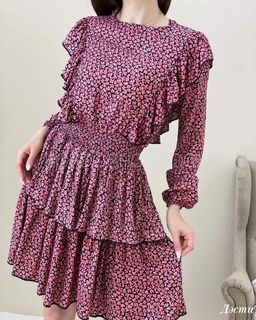 Платье Дэсти (бордовый) Турция - Nadi bordo фото 9