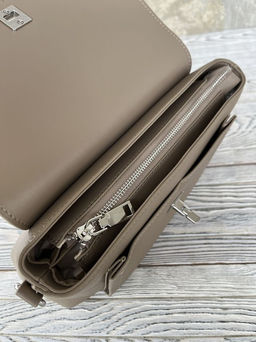 Женская кожаная сумка через плечо 8219 Серо-Бежевый - Sergio valentini фото 4