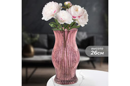 Ваза 14*14*26 см бордовая, стекло