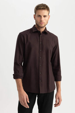 Фланелевая рубашка с длинным рукавом Modern Fit - Defacto фото 3