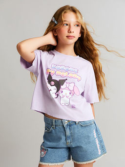 Bisiklet Yaka Kuromi ve My Melody Bask?l? K?z ?ocuk Ti??rt