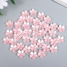 Цена за 2 шт. Бусины для творчества пластик «Цветочек жемчужный» набор 40 шт. розовый 1.5×1.5 см
