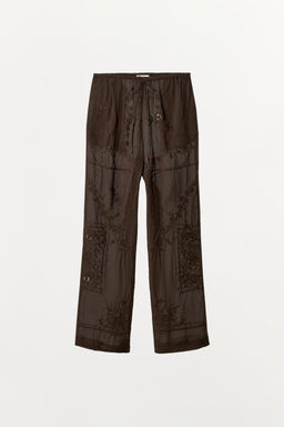 EMBROIDERED BEADED TROUSERS - Zara фото 5