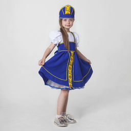 Костюм русский народный, платье, кокошник, рост 122-128 см, 6-7 лет, синий - Simaland фото 2