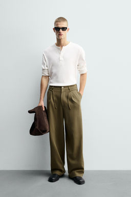 PLEATED DRAWSTRING TROUSERS