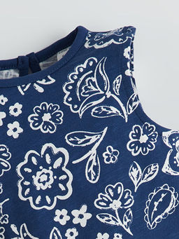 Bisiklet Yaka ?i?ekli K?z Bebek Bluz ve ?ort 2li