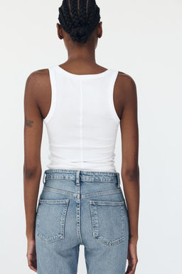 HIGH-RISE STOVE PIPE TRF JEANS - Zara фото 4