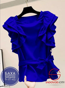 Женская однотонная блузка с рюшами - Bruno фото 3