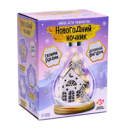 Набор для творчества Новогодний ночник. Домик, деревянные вставки
