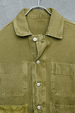 STORIESZ - SOBRECAMISA CANVAS GARMENT DYE / Verde - Zara фото 3