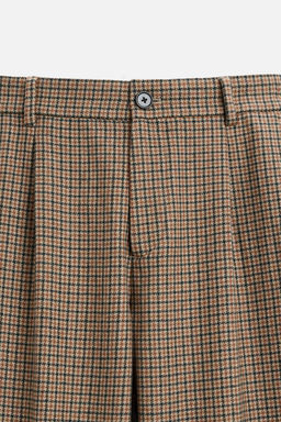 CHECK TROUSERS WITH PLEATS - Zara фото 8