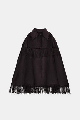 WOOL FRINGED CAPE - Zara фото 6