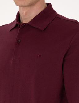 Bordo Slim Fit K_vr_lmaz Polo Yaka Basic Pike Sweatshirt - Pierre cardin фото 6