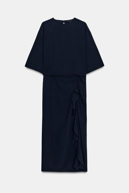VESTIDO MIDI DRAPEADO ZW COLLECTION / Marino - Zara фото 2