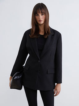 Krep Kad?n Blazer Ceket
