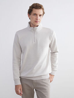 Dik Yaka Uzun Kollu Erkek Kal?n Sweatshirt