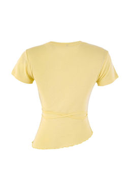 Gri Melanj Fitted/Vucuda Oturan Baglama Detayl? Pamuk Ribana Orme Bluz TWOSS26BZ00200 - Trendyolmilla фото 12