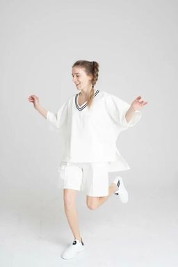 95% хлопок, 5% лайкра. Костюм цвет молочный - Knitka wear фото 2