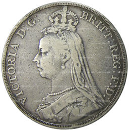 Монета 1 крона 1889 года Великобритания