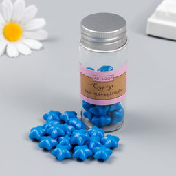 Сургуч в гранулах в баночке Звёздочки индиго матовый 16 гр 7х3х3 см