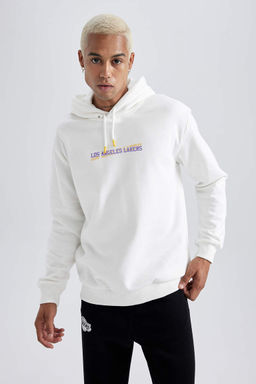DeFactoFit толстая толстовка стандартного кроя с капюшоном NBA Los Angeles Lakers фото 3