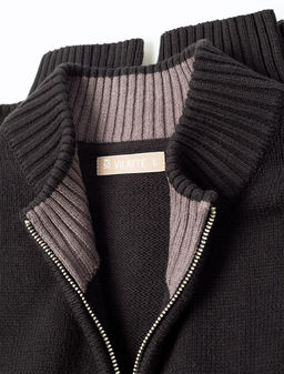 Кардиган плотной вязки на металлической молнии - Vilatte фото 2