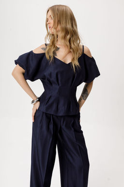 Блуза Pirs 6418 темно-синий  фото 4