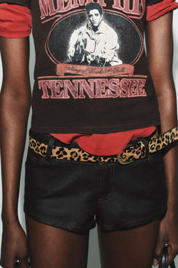 100% LEATHER ANIMAL PRINT BELT