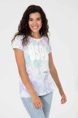 Kad_n Lila Bisiklet Yaka Ti__rt