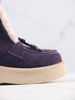 Ботинки 307.floridabe.Сливовая замша/шерсть