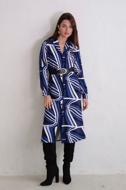 Martichelli Платье-рубашка с английским воротником с принтом  фото 19