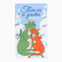 Набор полотенец Доляна Дракончики 28х46 см - 2 шт, 100% хл, рогожка 164 г/м2  фото 2